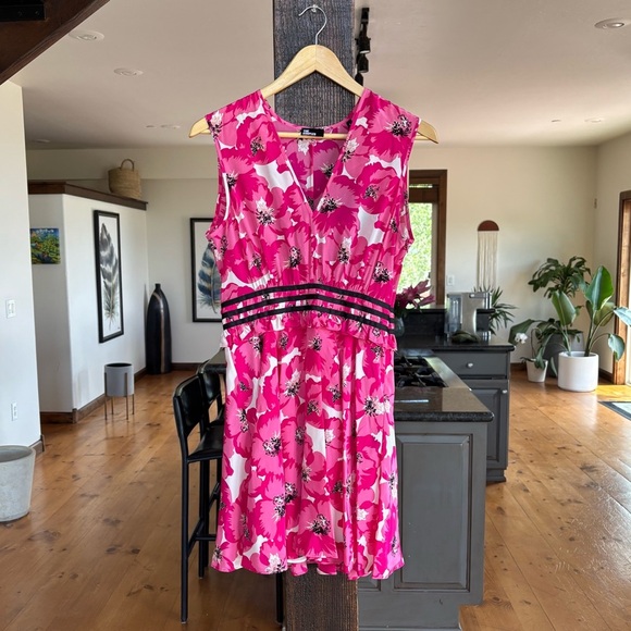 THE KOOPLES PARIS 100% Silk Pink Summer Party Midi Dress - Picture 6 of 16